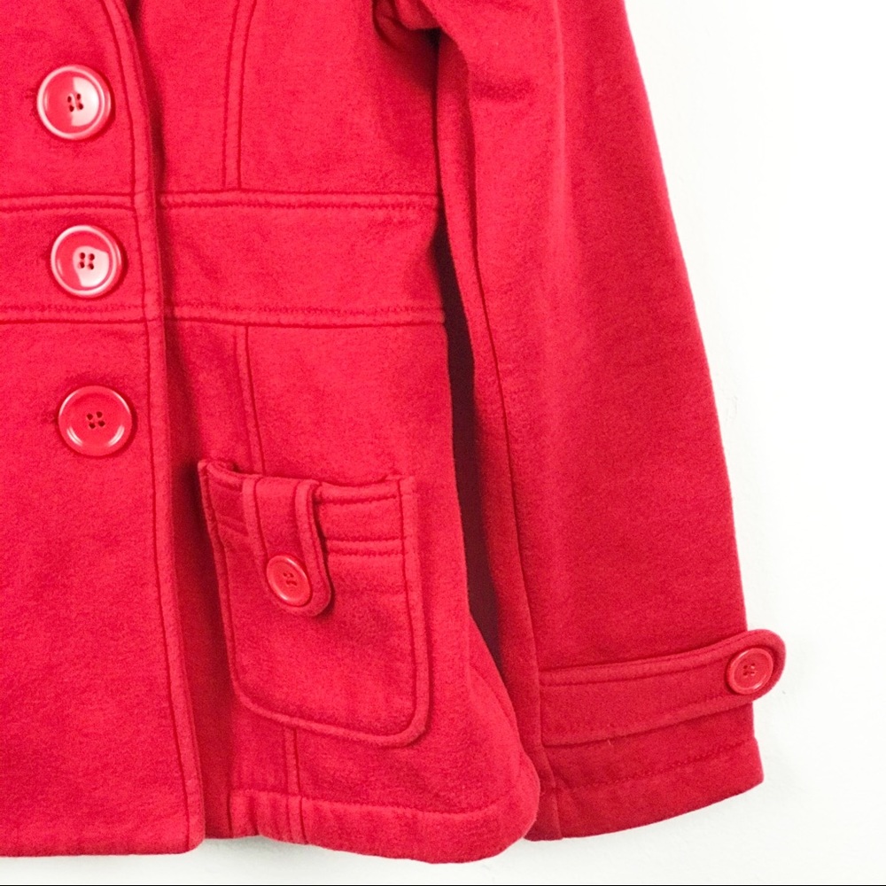 Iris Basic Red Pea Coat - image 7